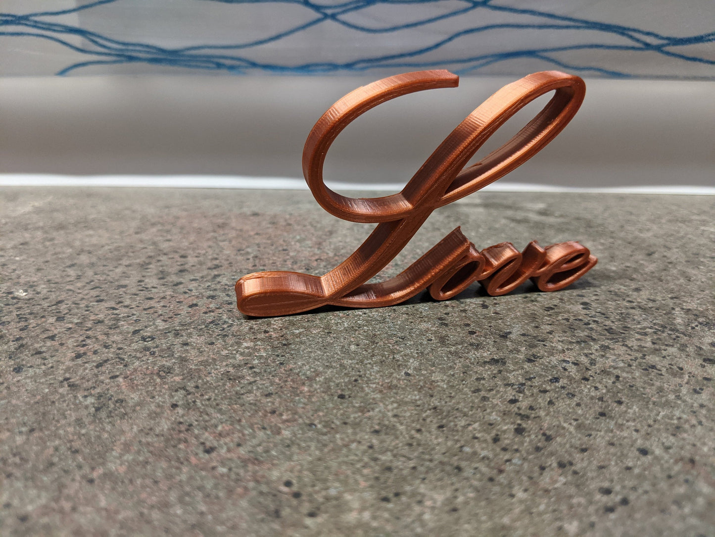 3D printed script "Love" decoration