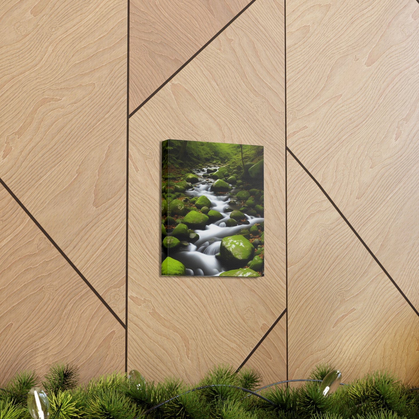 Calming stream flowing through a verdant wood