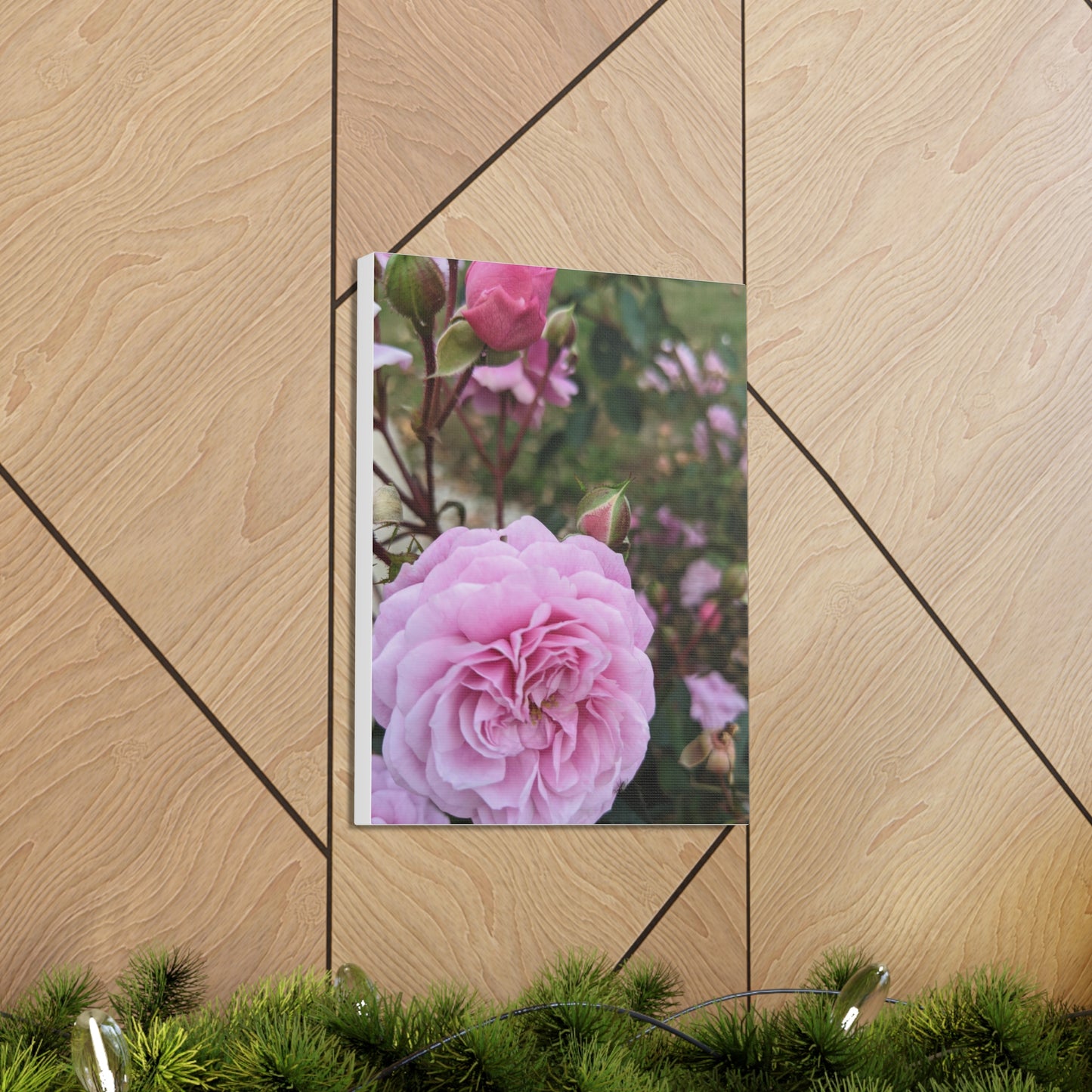 Pink Garden Roses - Canvas Gallery Wraps
