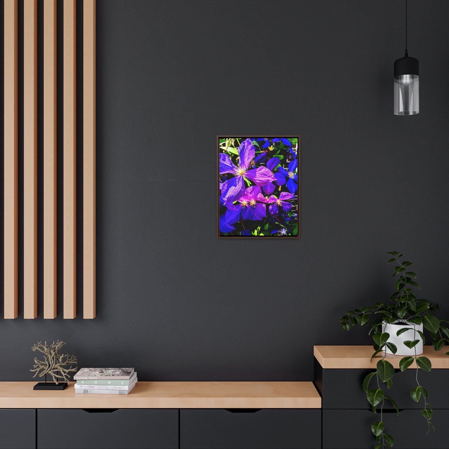 Purple Flower - Gallery Canvas Wrap, Vertical Frame