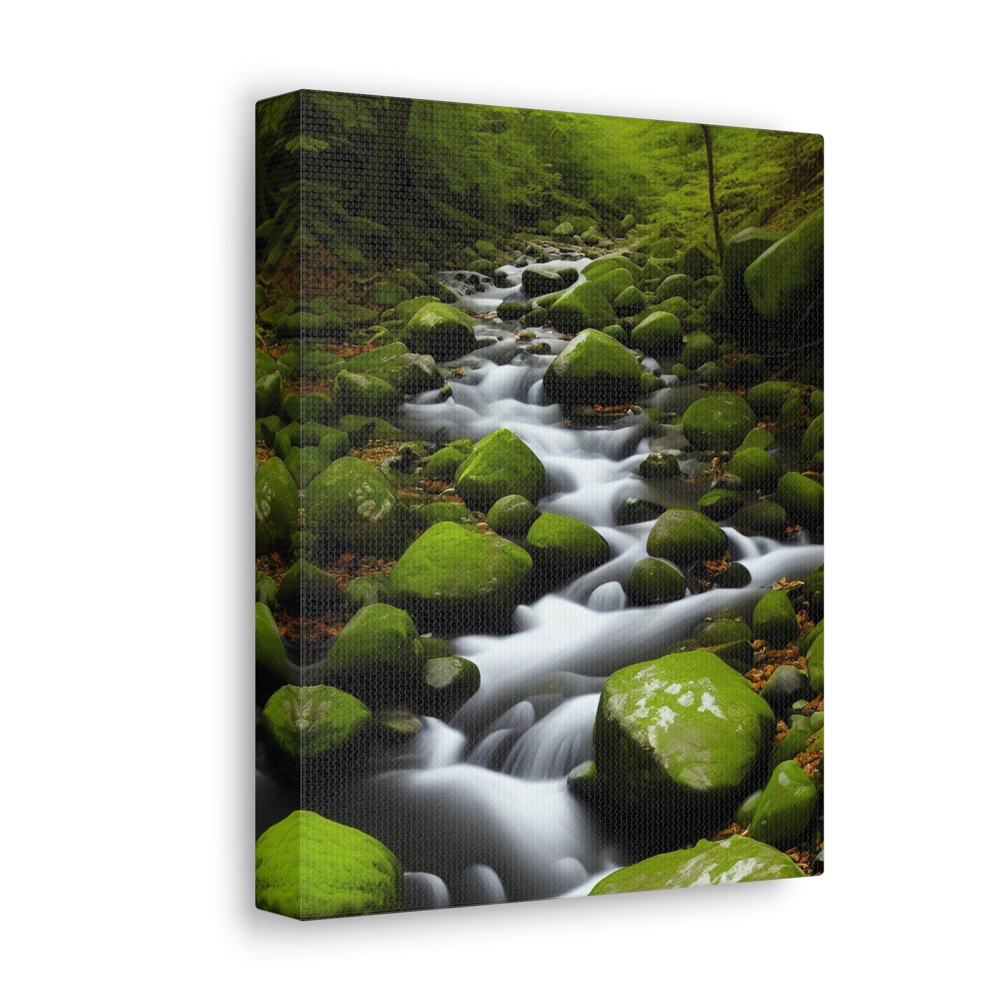 Calming stream flowing through a verdant wood