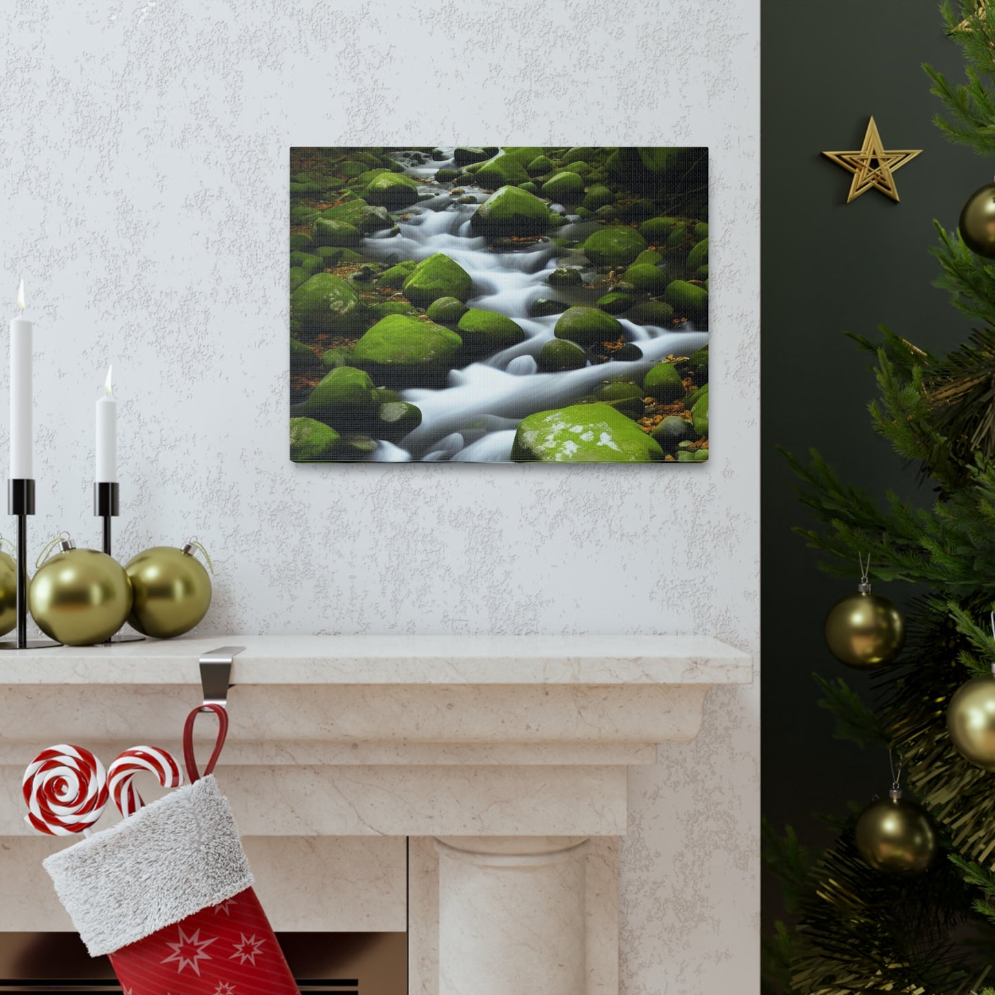 Calming stream flowing through a verdant wood