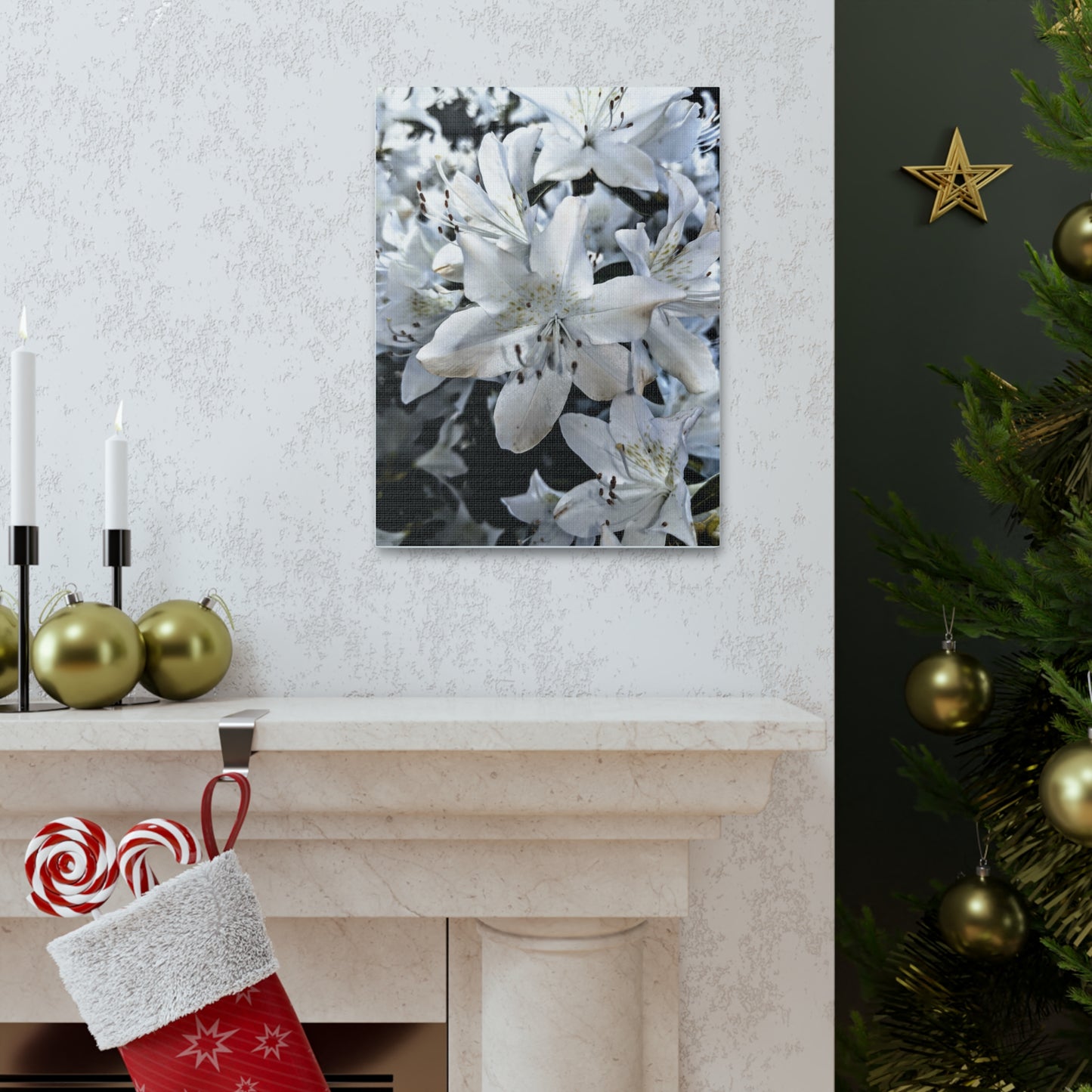 Classic White Blooms - Canvas Gallery Wraps