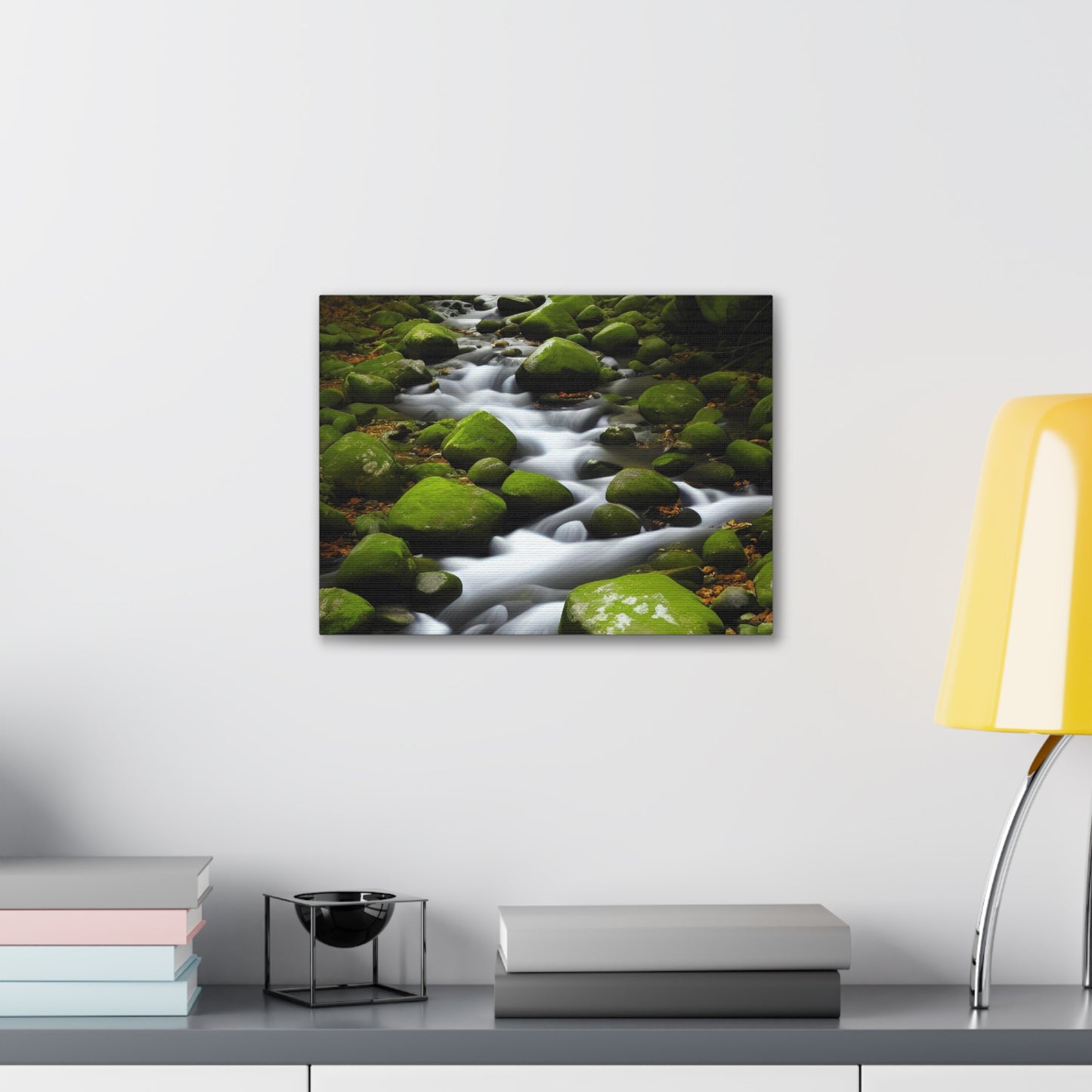 Calming stream flowing through a verdant wood