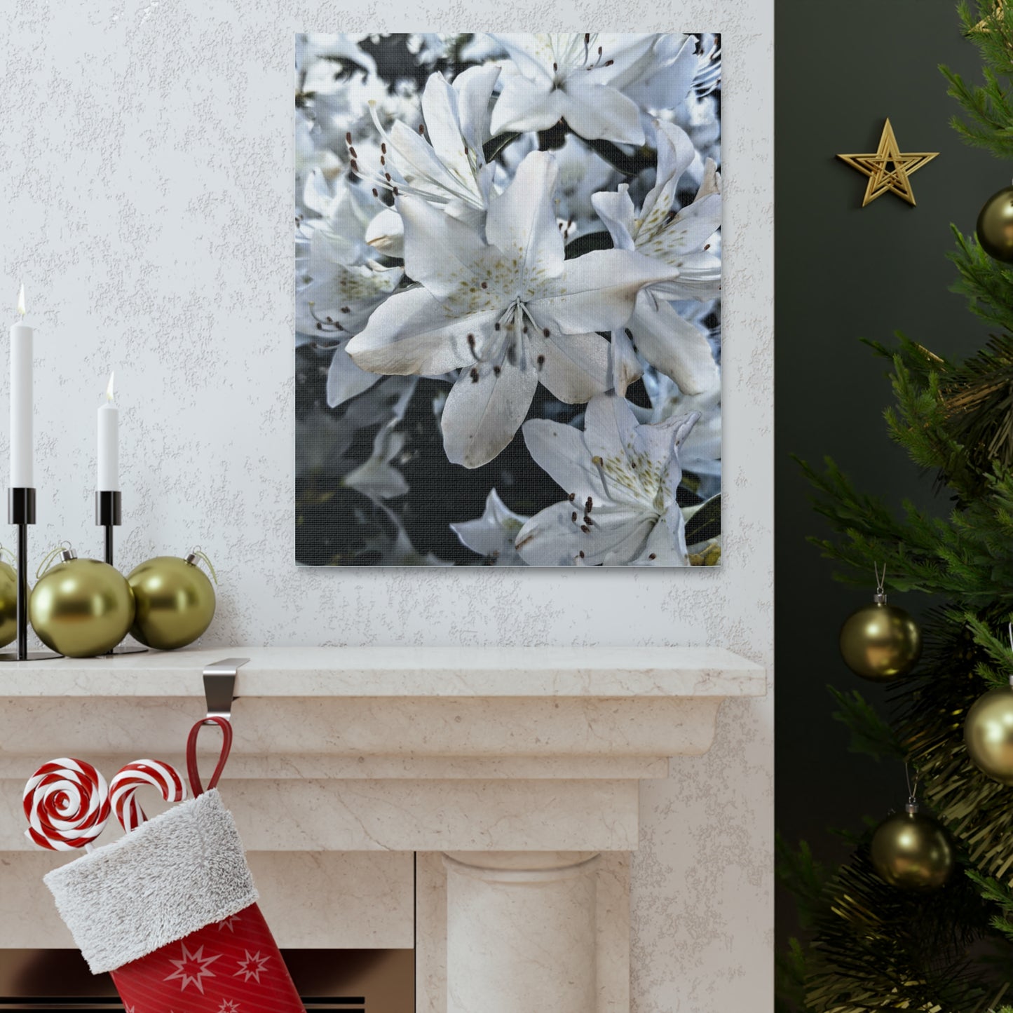 Classic White Blooms - Canvas Gallery Wraps