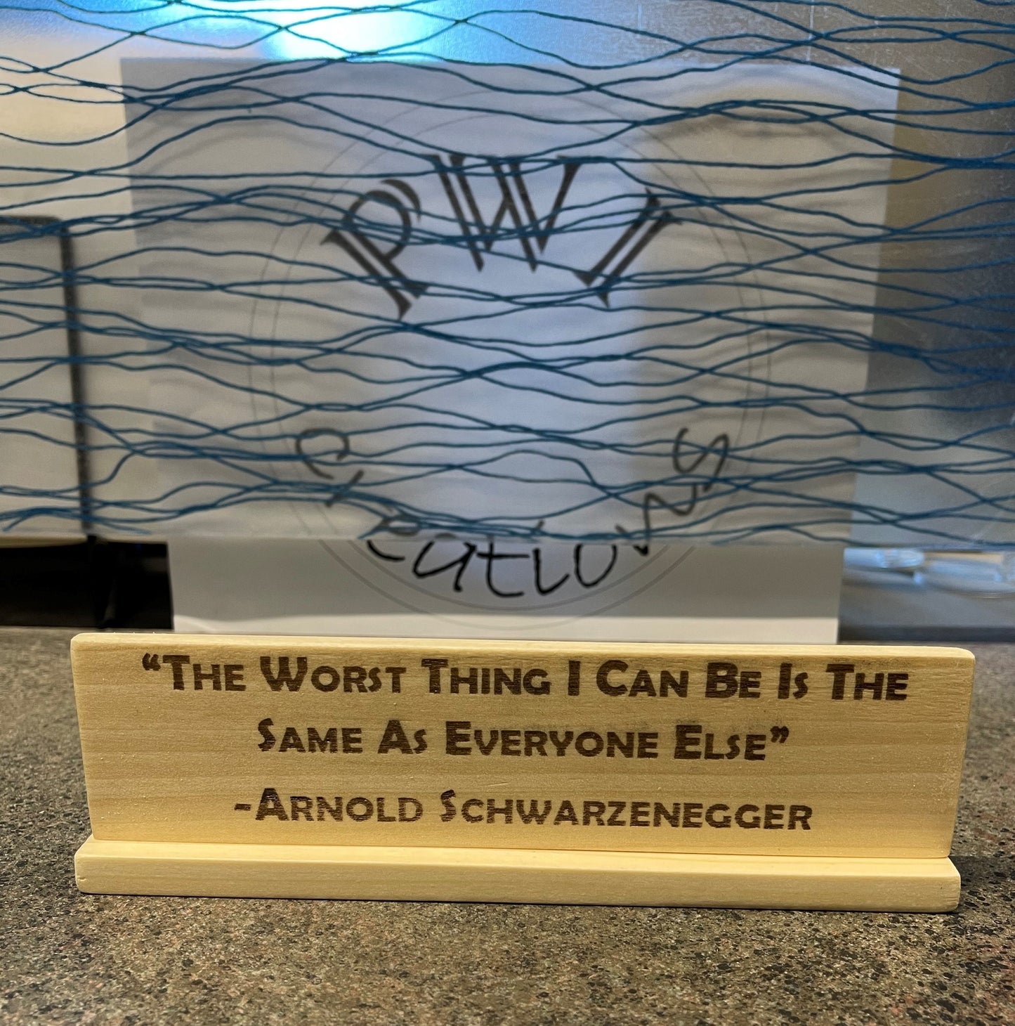 Laser Engraved Quote Plates on Reclaimed wood