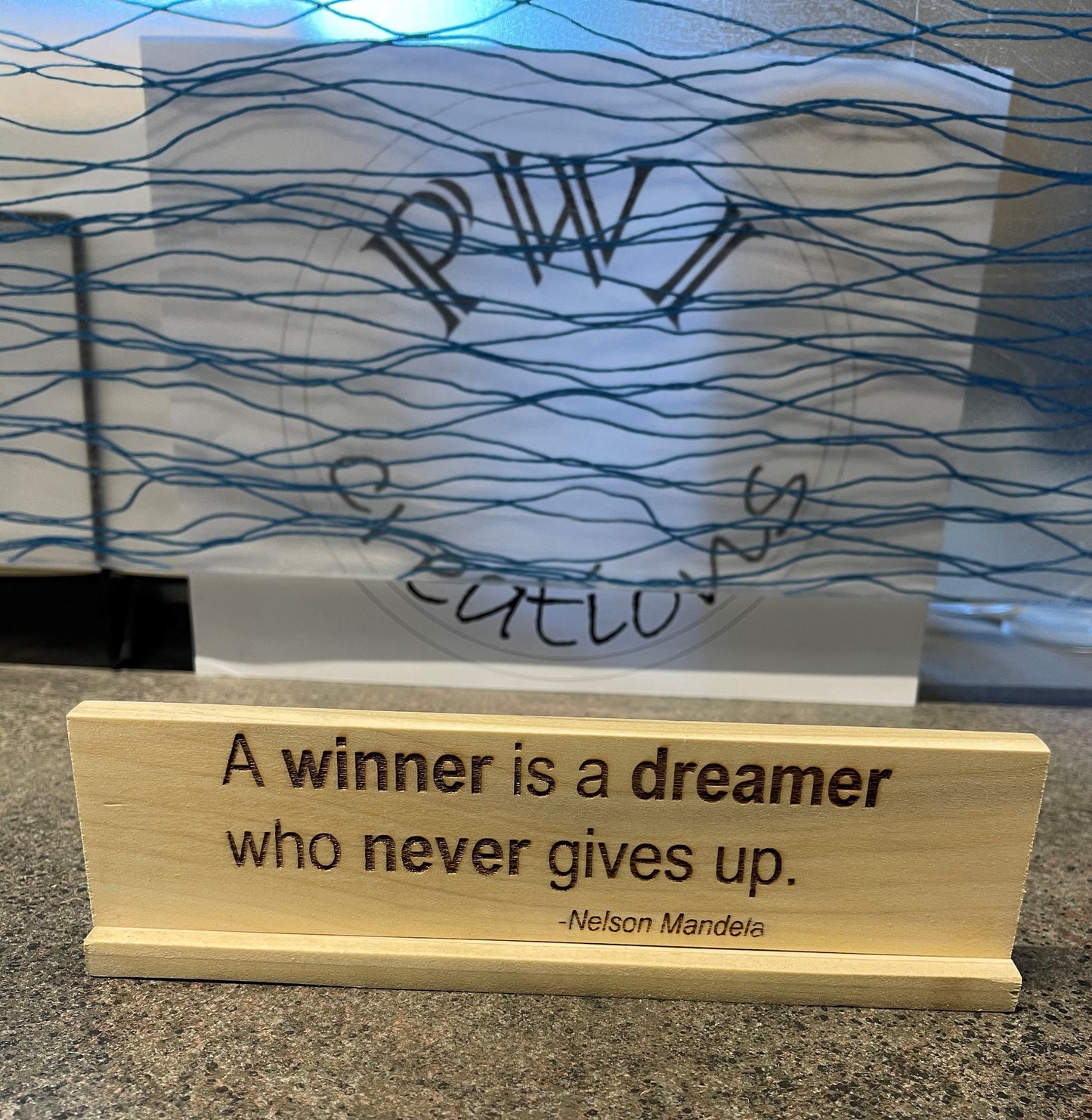 Laser Engraved Quote Plates on Reclaimed wood