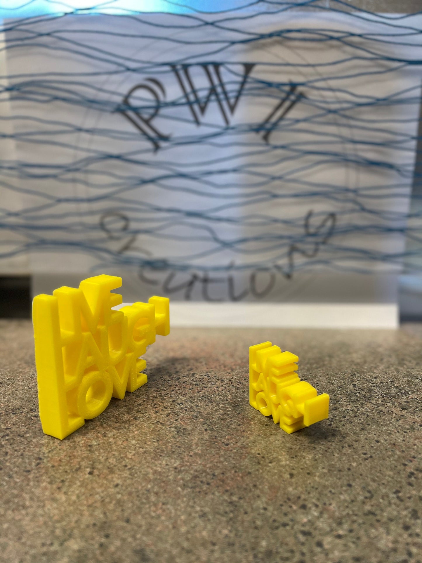 3d printed "Live Laugh Love"