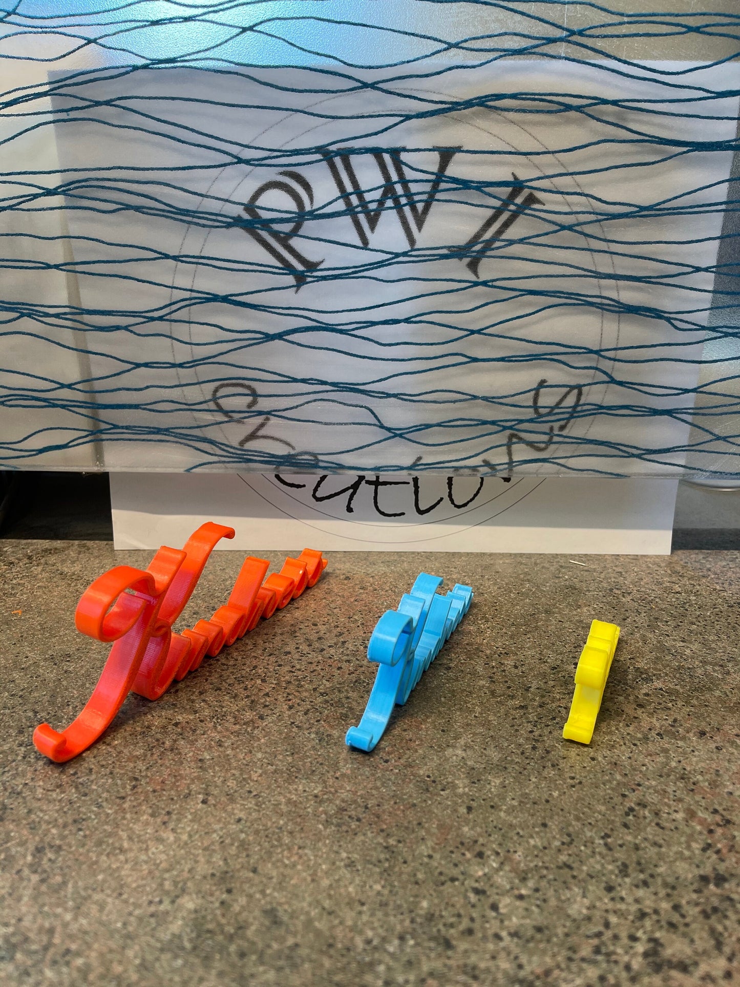 3D printed script "Kindness" decoration