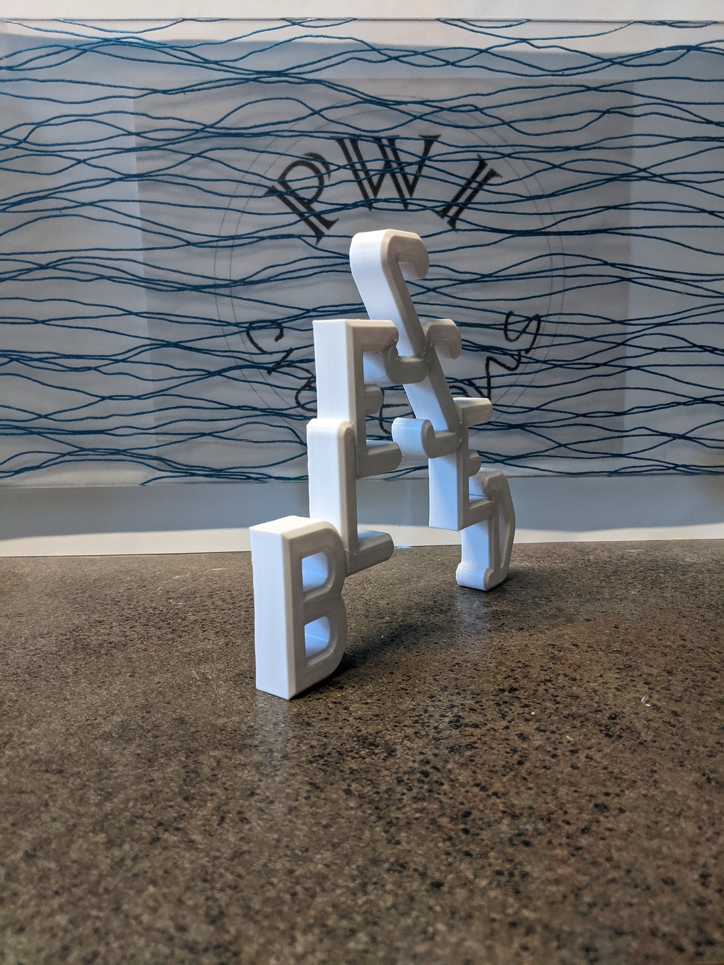 3d printed "Blessed" - steepled like hands in prayer