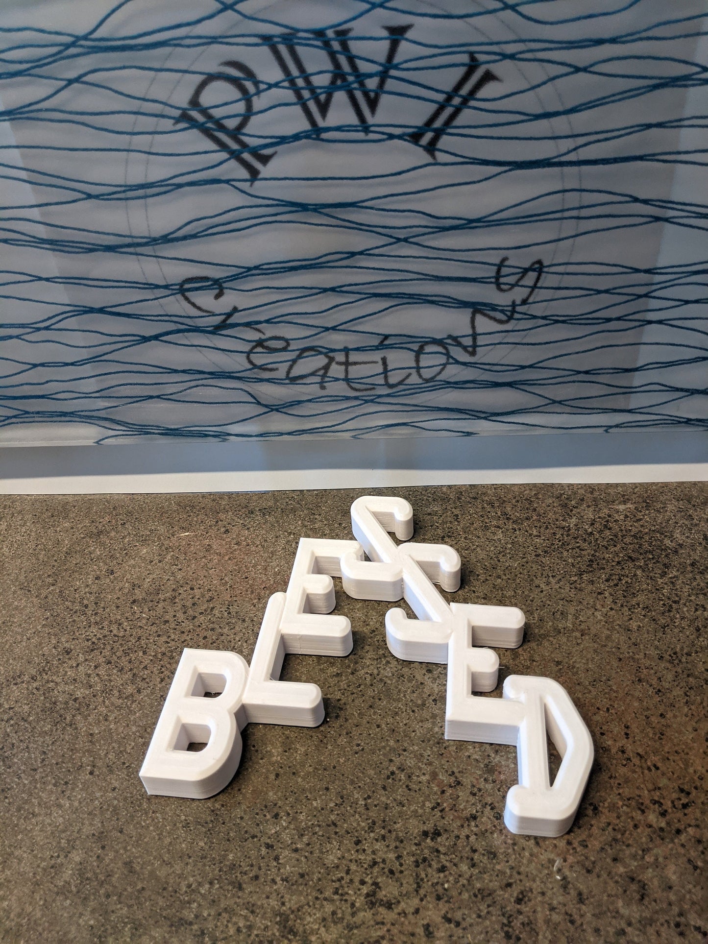 3d printed "Blessed" - steepled like hands in prayer