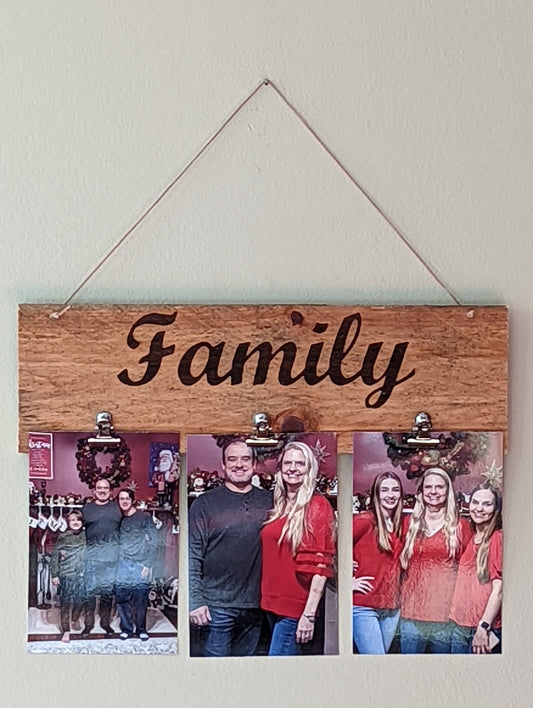 Laser Engraved 3 clip picture holder