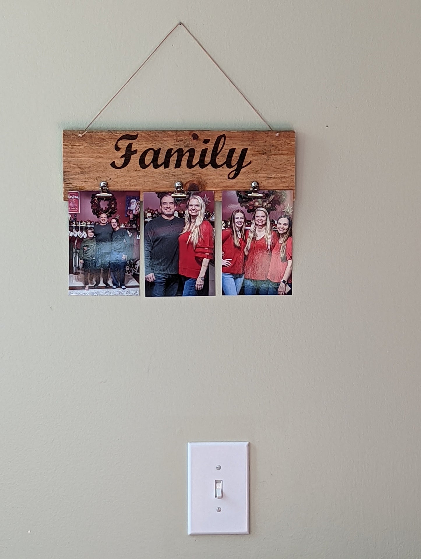 Laser Engraved 3 clip picture holder