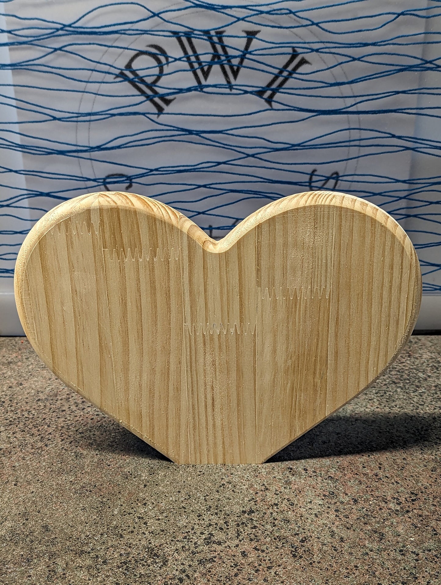 9 inch wide solid wood heart for crafts
