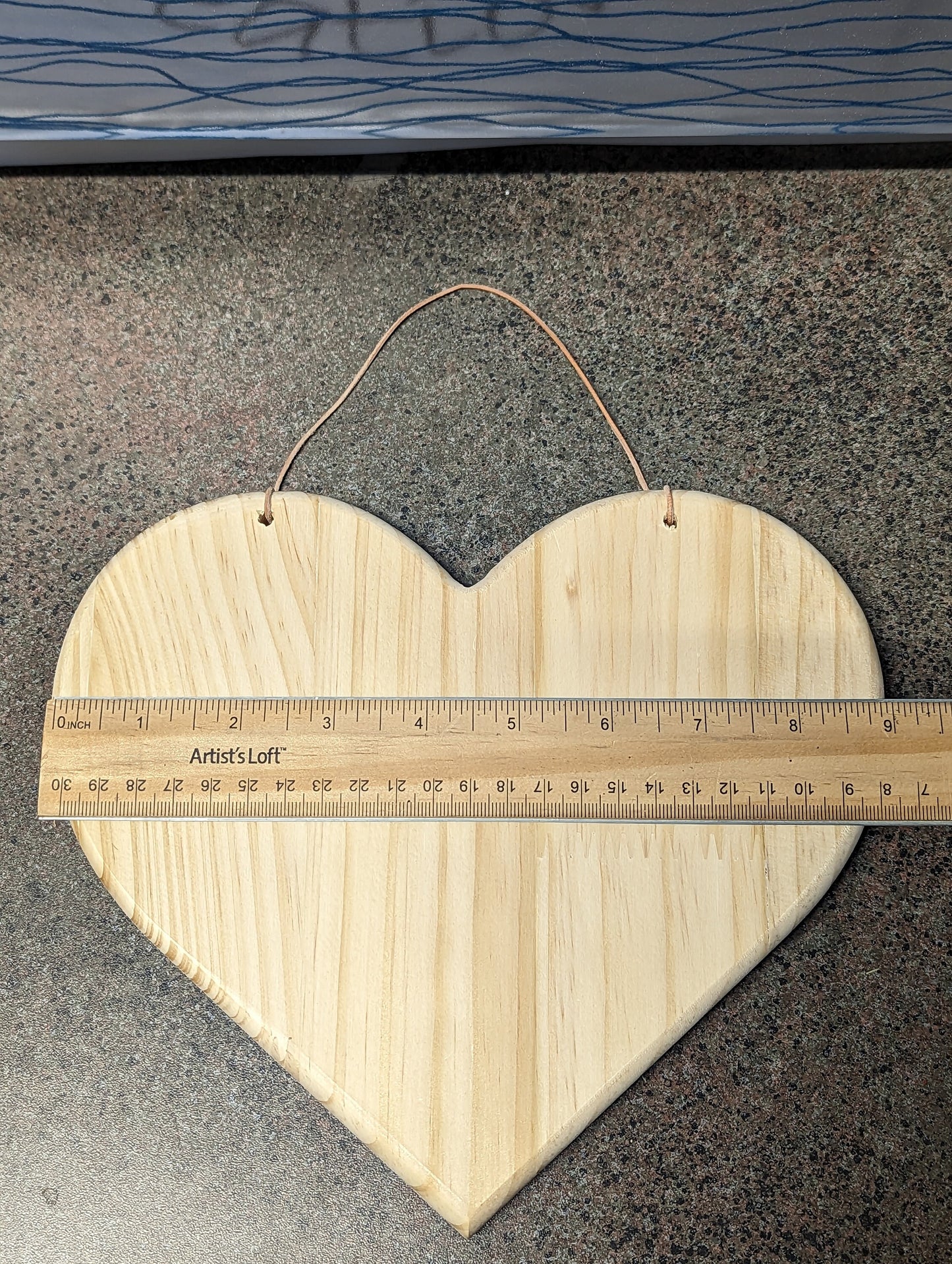 9 inch wide solid wood heart for crafts