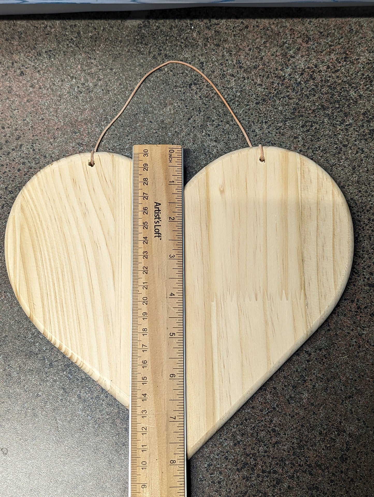9 inch wide solid wood heart for crafts