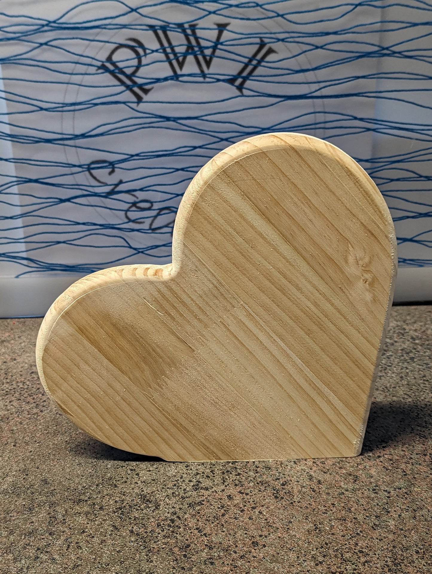 9 inch wide solid wood heart for crafts