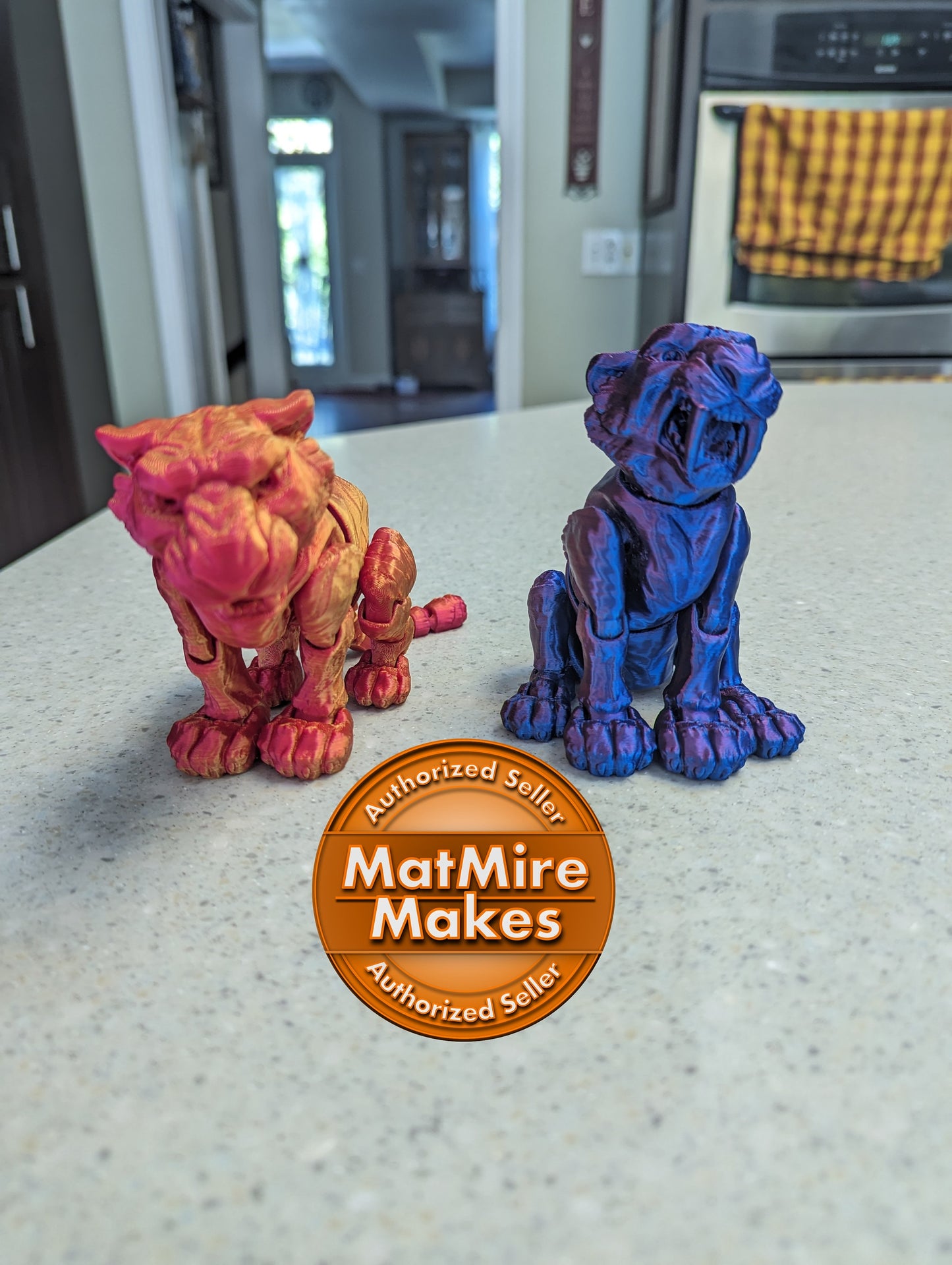 Roaring Tiger or Sabretooth Tiger - 3d printed and fully articulated