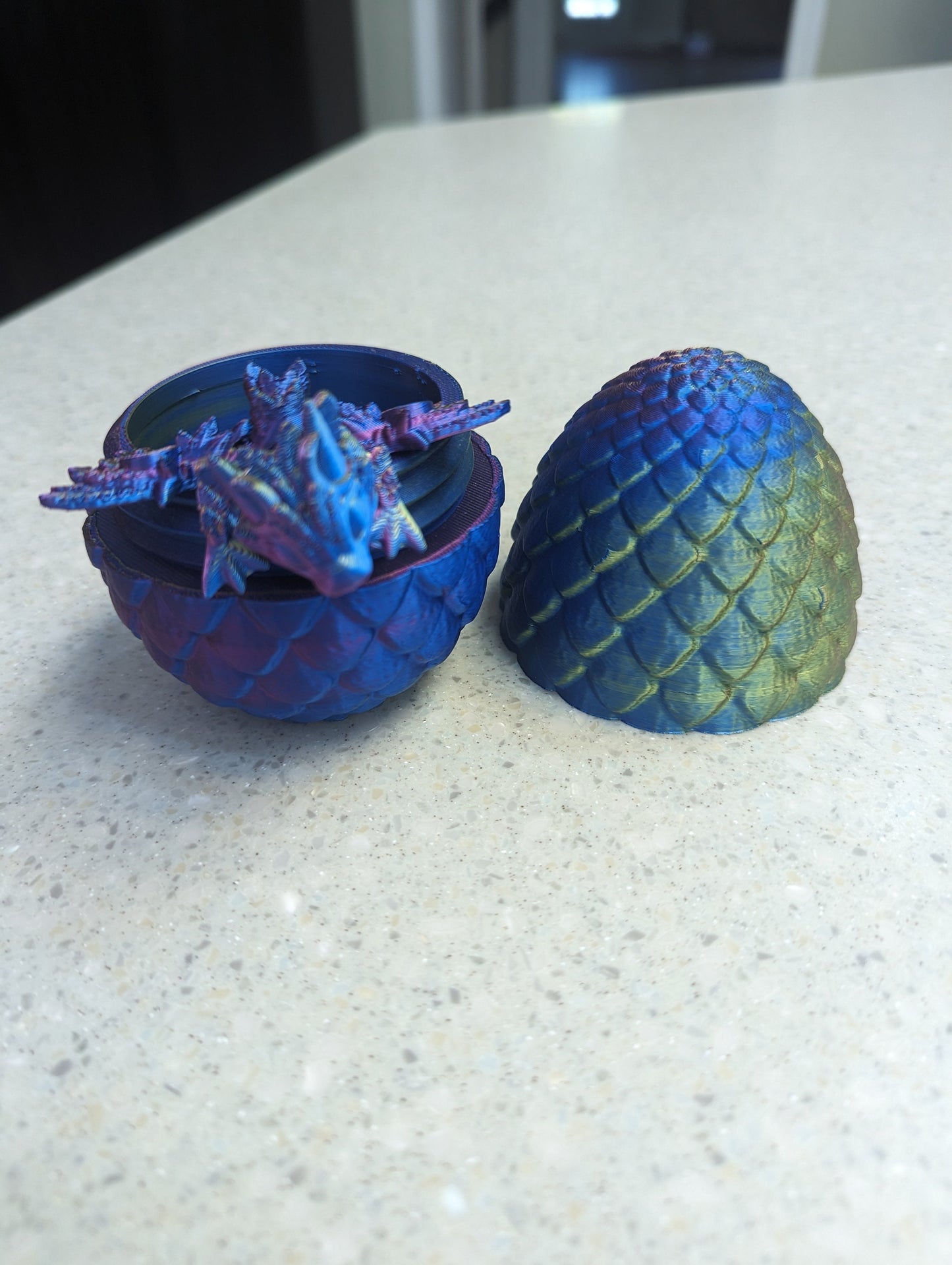 Dragon Egg with Baby Dragon Inside! - 3d printed and with a fully articulated dragon
